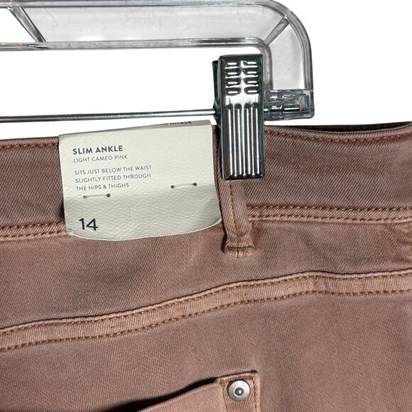 J. Jill Womens Slim Ankle Jeans Size 14 Dusty Pink Color Cotton Blend Classic NW - Picture 7 of 8